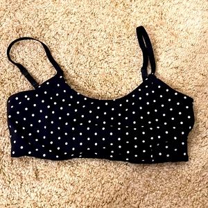 Black and white polkadot Bra